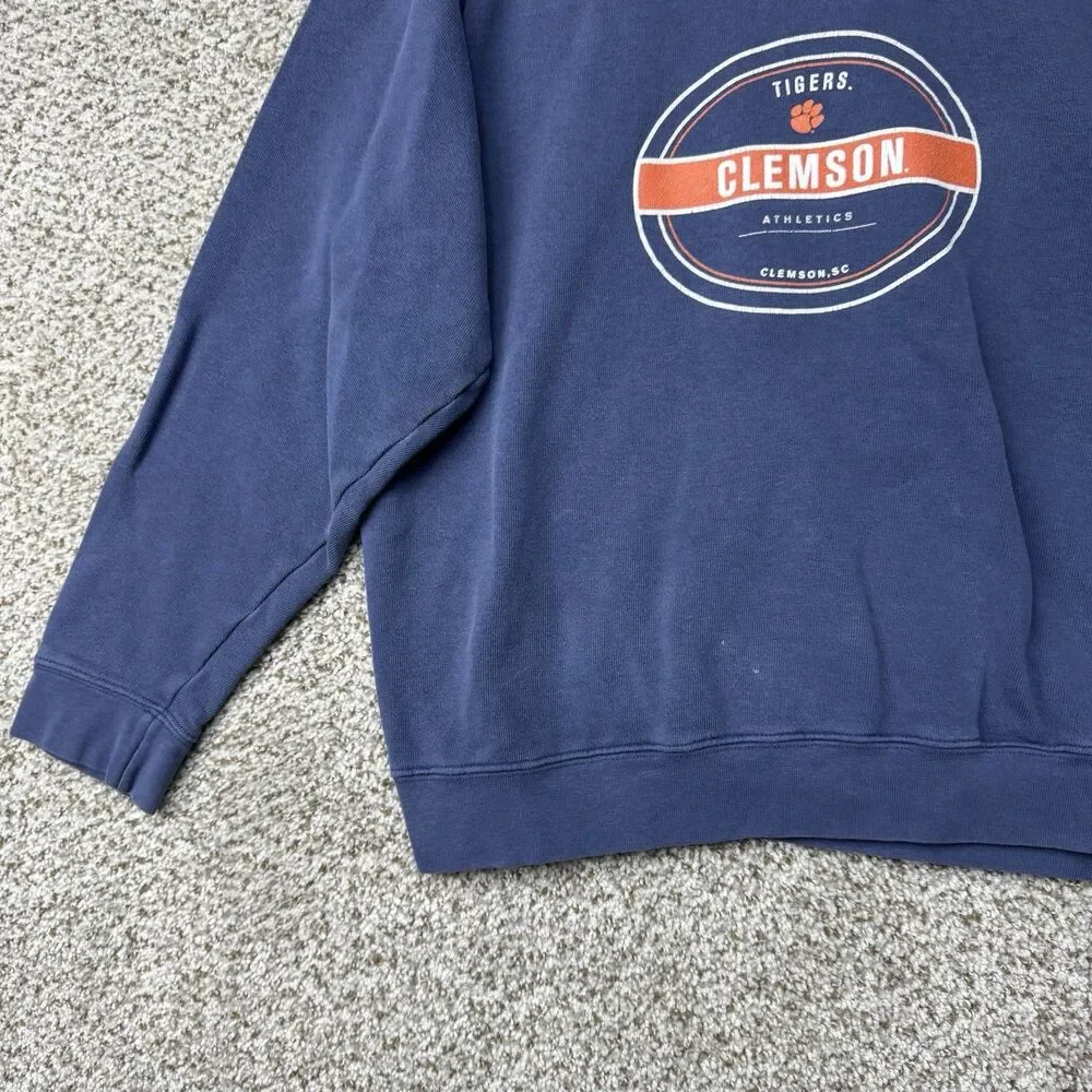 Vintage‎ 90s Clemson Tigers Sweatshirt Men's Medium Blue Crew Neck Pullover Nike